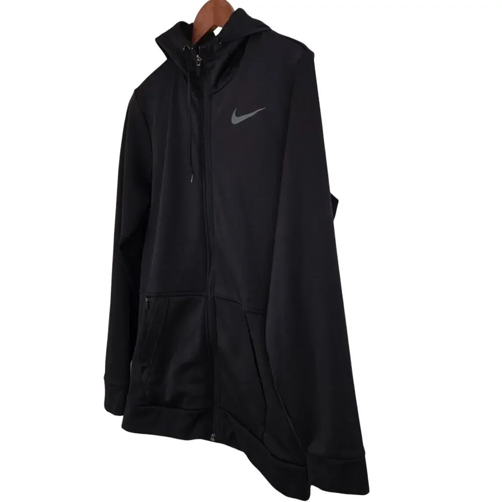 Nike Therma Fit Full Zip Black Athletic Training Outdooe Activewear Hoodie S